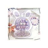 QUEEN AKSESUAR Ayıcık Hayvan Figürlü lila mor bileklik yüzük takma tırnak çocuk Takı Seti sticker tırnağı kuromi