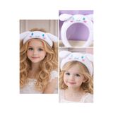 QUEEN AKSESUAR Beyaz Cinnamoroll figürlü peluş kadife 3 boyutlu Bombeli Süngerli Geniş Taç çocuk tacı