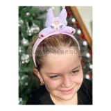 QUEEN AKSESUAR Kuromi figür peluş oyuncaklı çocuk tacı Sevimli 3D boyutlu Tasarım taç mor