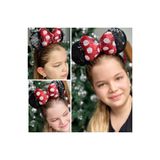 QUEEN AKSESUAR Lüks dev pullu puantiye fiyonklu Minnie Mouse Taç parlak kadın çocuk tacı doğum günü parti