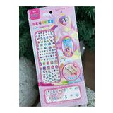 QUEEN AKSESUAR My little pony gökkuşağı unicorn trend çocuk tırnağı taşlı takma tırnak sticker törpü seti