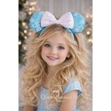 QUEEN AKSESUAR Sevimli lüks kar tane desen elsa model parlak pul fiyonklu Minnie mouse kulaklı taç parti doğum günü