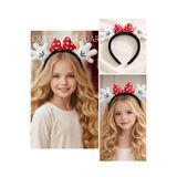 QUEEN AKSESUAR Sevimli lüks peluş mickey Minnie mouse Eldiven Figürlü tacı puantiye kırmızı Fiyonklu Peluş Taç