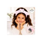 QUEEN AKSESUAR Sevimli pembe my melody figürlü peluş kadife 3 boyutlu Bombeli Süngerli Geniş Taç çocuk tacı
