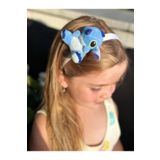 QUEEN AKSESUAR Trend lüks büyük sevimli peluş disney stitch oyuncaklı taç kadın çocuk tacı mavi