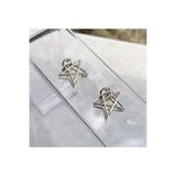 QUEEN AKSESUAR Trend moda metal 2 li gümüş gri renk yıldız mini mandal klips toka seti