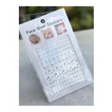 QUEEN AKSESUAR Yeni trend moda taşlı yüz tırnak süsleme sticker yapışkan yıldız ay boncuk