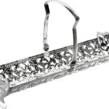 Queen Anne İngiliz Gümüşü Kurabiye,Makaron ve Ekmeklik Sunumluk 23 x 12.5 x 7 cm