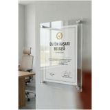 Queen Bee İstanbul Pleksi Diploma Sertifika Çerçevesi | Duvar Tipi Vidalı Montaj | 1 adet | A4 UYUMLU