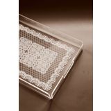 Queen Bee İstanbul QB362600 36x26 CM Dantel Desenli Pleksi Tepsi
