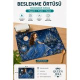 Queen Jera Prenses Desenli Çocuk Beslenme Örtüsü 30x45 cm Yıkanabilir Kumaş