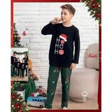 Queen Kids Erkek Çocuk Interlok Pijama Takımı Yılbaşı Konsepti - Siyah - 6 - 7 Yaş