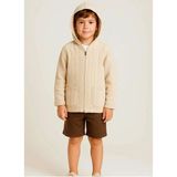 Queen Kids Erkek Çocuk Kapşonlu Poplin Ceket Bej - 3 - 4 Yaş
