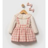 Queen Kids Kız Bebek Sensıtıve Salopet Elbise Naturel Pembe - 6 - 9 Ay