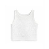 Queen Kids Kız Çocuk Likralı Taşlı Body Beyaz - 9 - 10 Yaş