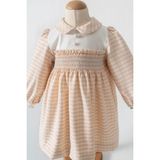 Queen Kids Queenkids Kız Bebek 8003 Ekose Elbise Pudra - 4 Yaş - Toz Pembe