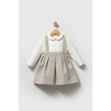 Queen Kids Queenkids Kız Bebek 8093 Chanel Elbise Gri - 5 Yaş