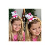 Queen Nelly Lüks tasarım peluş oyuncak hello kitty kedili taç fuşya pembe çocuk kostüm tacı