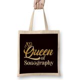 Queen Of Sonography Ultrasound Sonographer Echography Doctor Bez Çanta Uzun Saplı - Açık Bej - 40 X 40