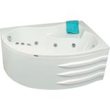 Queen Oturmalı Yarı Oval Jakuzi 150x100x70, h55 Tango Hidromasaj Sistemli Küvet (Gövde + Metal ayak + Ön panel)