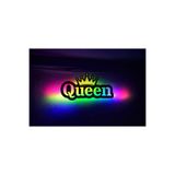 Queen RGB Işıklı Ahşap Tabela 50x30 cm Kumandalı Arkadan Aydınlatmalı Dekoratif Işıklı Tablo yadiahşapışık2