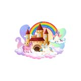 QueenHome Yıkanabilir Gökkuşağı Desenli İlkokul ve Okul Öncesi Beslenme Örtüsü Beslenme Bezi 30 x 45 cm