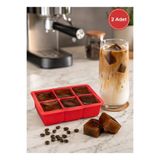 Queen’s Kitchen 2 Adet 6 Bölmeli Büyük Boy Silikon Kare Buz Kalıbı - Kokteyl, Kahve Sunum Buz Kalıbı 16,5 x 11,5 x 5 cm X 2 adet