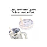 Quencher Uyumlu Pipetli 1.18 Lt Termoslar İçin Krem Sızdırmaz Kapak