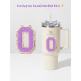 Quencher Uyumlu Premium Harf Sticker / Aksesuar – Tekstil Kaplama Kişiselleştirilmiş Tasarım - O