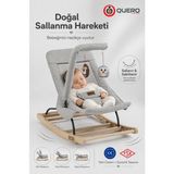 Quero Linda Ahşap Anakucağı, Kademeli, Sallanır, Sabitlenebilir, Oyuncaklı, Ana Kucağı Puset, Ana Dizi - Gri