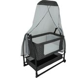 Quero Portatif Tekerlekli Beşik Kapitone Tasarımlı, Ergonomik Yapı, Demir Malzeme ile Sallanır - Antrasit