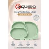 Quero Silikon Vakumlu Bölmeli Mama Tabağı, Bebek Mama Tabağı, Vakumlu Bebek Çocuk Mama Tabağı 3 Bölmeli Mama Tabağı