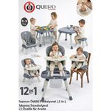 Quero Yummy 12IN1 Mama Sandalyesi 12 Özellik Portatif Çalışma, Oyun Masalı Çok Fonksiyonlu Mama Sandalyesi - Antrasit