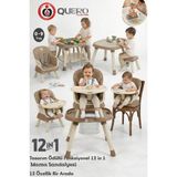 Quero Yummy 12IN1 Mama Sandalyesi 12 Özellik Portatif Çalışma, Oyun Masalı Çok Fonksiyonlu Mama Sandalyesi - Kahverengi - Kum Beji
