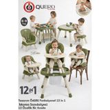 Quero Yummy 12IN1 Mama Sandalyesi 12 Özellik Portatif Çalışma, Oyun Masalı Çok Fonksiyonlu Mama Sandalyesi - Mint Yeşili