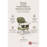 Quero Yummy Armino 4in1 Yükseltici Mama Sandalyesi 4 Özellik Sandalye Üstü Fonksiyonlu Mama Sandalyesi - Haki