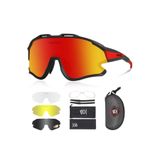 Queshark Polarize Anti-Uv Outdoor 4 Lens Ultra Hafif Spor Motorsiklet Bisiklet Gözlüğü