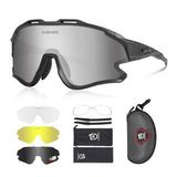 Queshark Polarize Anti-UV Outdoor 4 Lens Ultra Hafif Spor Motorsiklet Bisiklet Güneş Gözlüğü