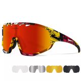 Queshark Polarize Anti-Uv Outdoor 5 Lens Ultra Hafif Spor Motorsiklet Bisiklet Kayak Gözlüğü