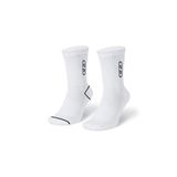 Quezo OzzoSeries Unisex Spor Çorap - Pamuklu Nefes Alabilir Kokusuz ve Dayanıklı Tasarım - Kadın ve Erkek Çorap (Çizgili Beyaz-Beyaz, Kadın)