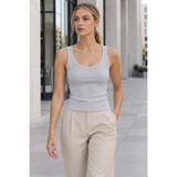 Quhox Kadın U Yaka Kaşkorse Atlet – Fitilli Basic Model Grii