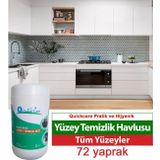 Quıckcare Dezenfektanlı Yüzey Temizlik Havlusu 72 Yaprak- Limon Kokulu