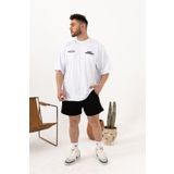 QUİCKPREP Fast Mindset Baskılı Oversize Bej T-Shirt – Erkek Spor ve Günlük Giyim
