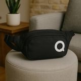 Quickprep Siyah Bel Çantası | Su Geçirmez Kumaş | Unisex Spor ve Günlük Kullanım