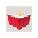 QuickStoq Amerikan Parti Beer Pong Oyunu Kırmzı Bardak Büyük Boy 16 Oz 473 ml Plastik Bardak 8 Adet