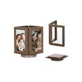 QuickStoq Dönen Resim Çerçeveleri 15,7 x 10,5 cm Çift Ahşap Fotoğraf Çerçevesi Mıknatıslı