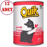 Quik 12x415 gr Kuzu Etli ve Pirinçli Yetişkin Kedi Konservesi