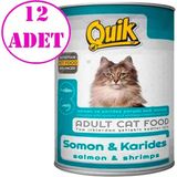 Quik 12x415 gr Somon ve Karidesli Kedi Konservesi