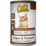 Quik 415 gr Parça Etli Ciğer ve Tavşan Etli Yetişkin Kedi Konservesi