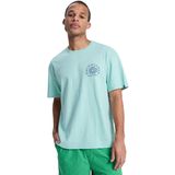 Quiksilver CURVE PALM Mavi Bisiklet Yaka Baskılı Erkek T-Shirt